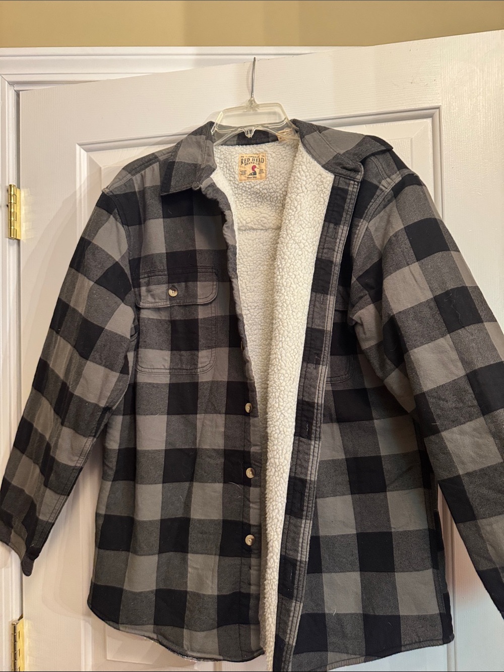 RedHead Black and Gray Plaid Sherpa-Lined Jacket